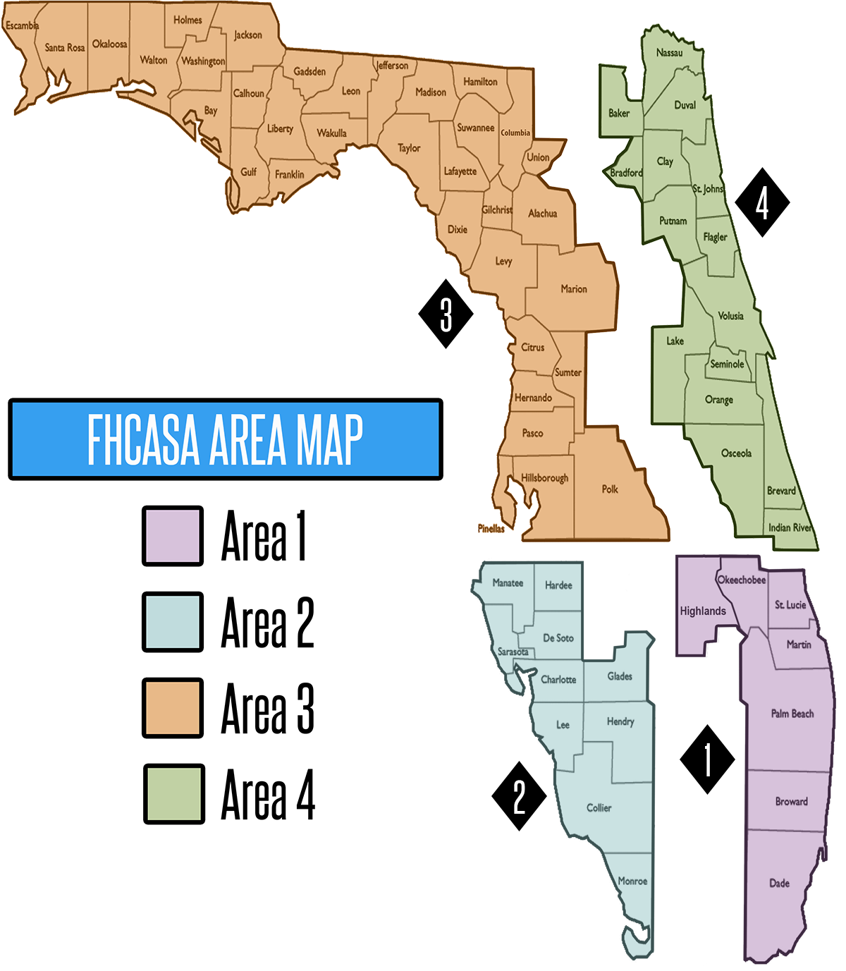 Area Map FLORIDA HALF CENTURY AMATEUR SOFTBALL ASSOCIATION